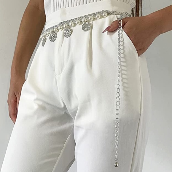 Pearl Waist Chain Belt Coin Pendant Beach Body Chains Fashion Body Belly Belt Wa main image 4